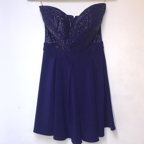 Lipsy Dresses & Skirts - Deep Purple Lipsy Sequined Prom Dress (Size 4)